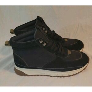 Madewell Sneaker Boot Womens 8M Black Lace Up Nylon and Suede Water Resistant